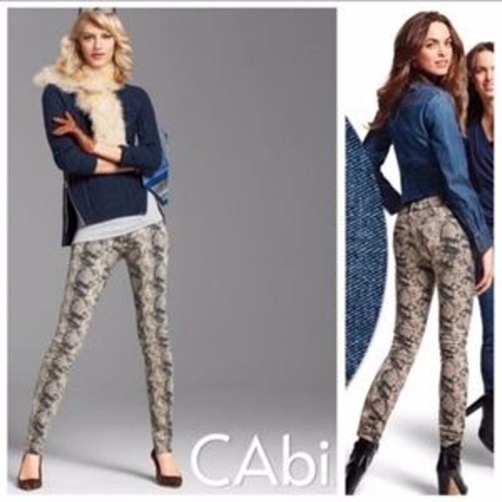 CAbi Diamondback 958 Snakeskin Skinny Jeans